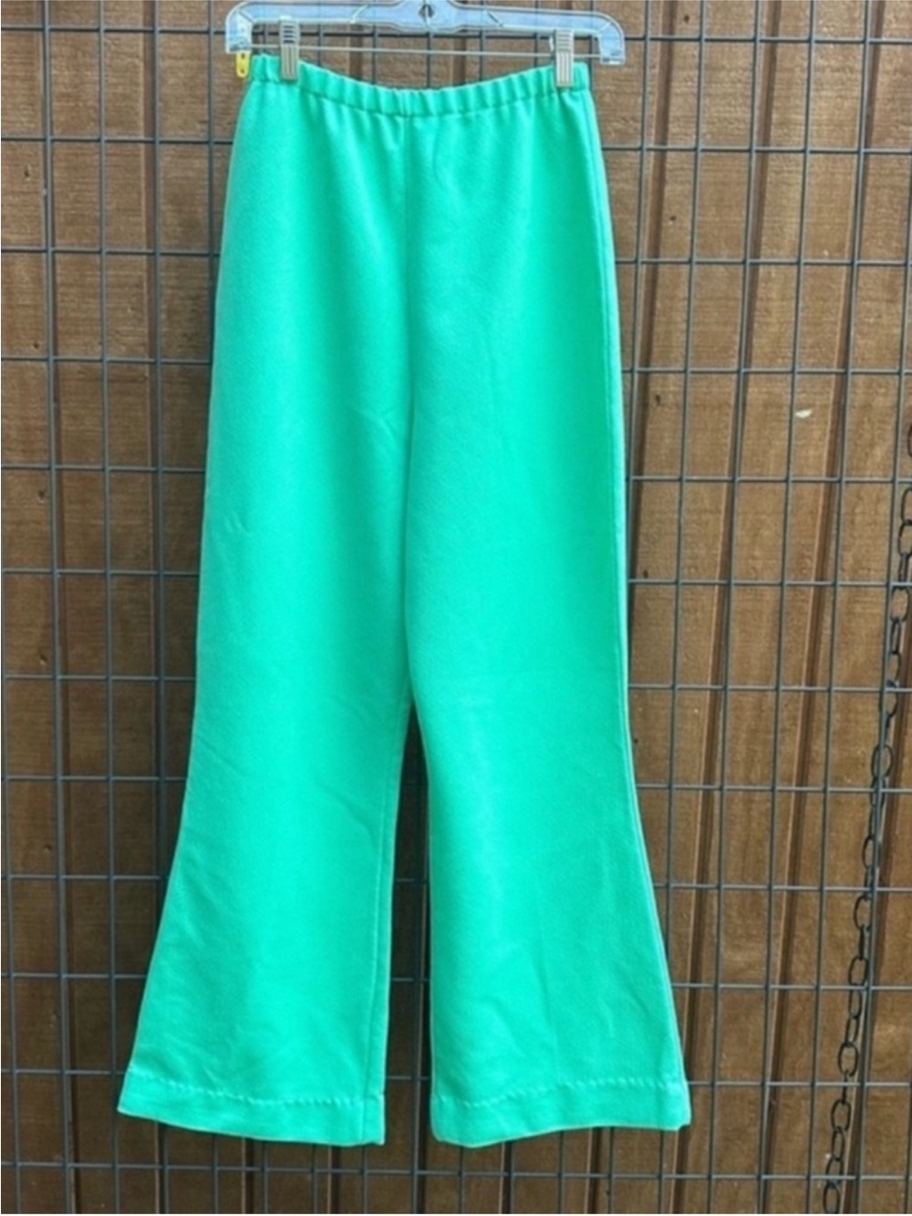 Vintage neon green polyester pants women’s Sz small 70s